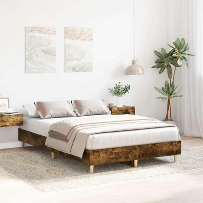 Rám Postele Bez Matrace Kouřový Dub 120X200 Cm Engineered Wood