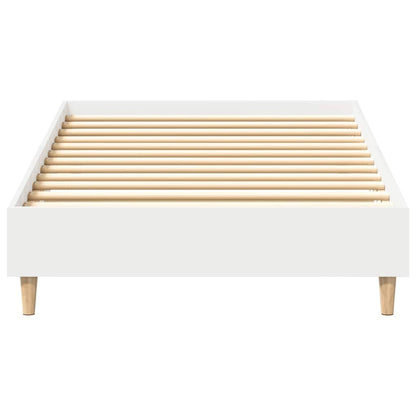 Rám Postele Bez Matrace Bílý 100X200 Cm Dřevěné Konstrukce