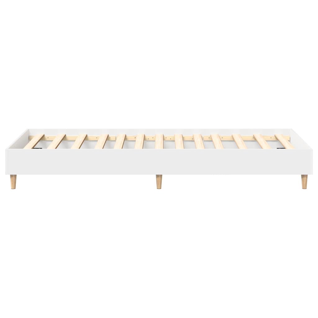 Rám Postele Bez Matrace Bílý 100X200 Cm Dřevěné Konstrukce