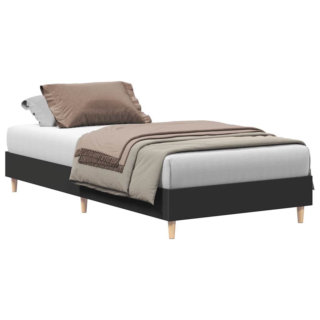 Rám Postele Bez Matrace Černý 100X200 Cm Technické Dřevo