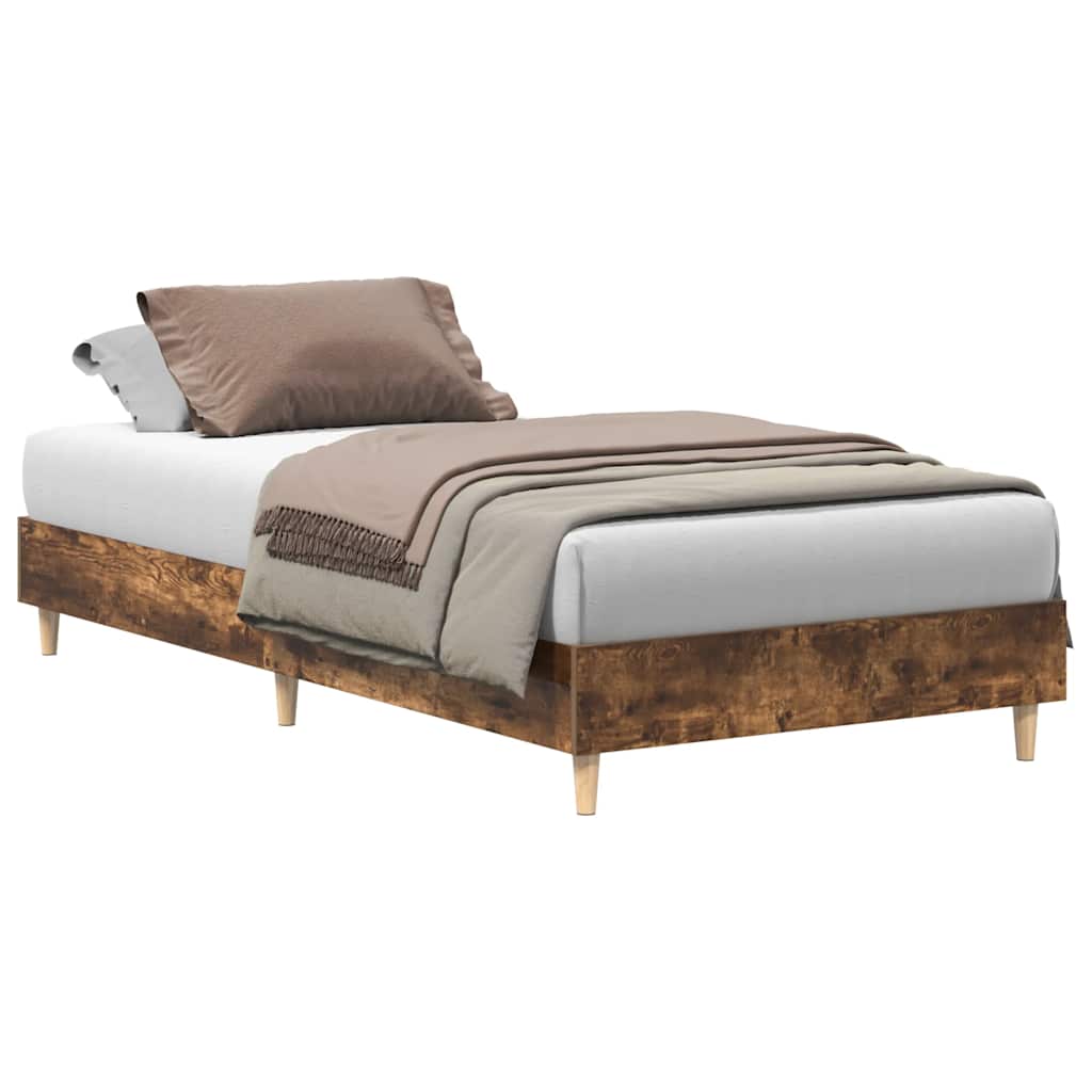 Rám Postele Bez Matrace Smoked Oak 100X200 Cm Engineered Wood