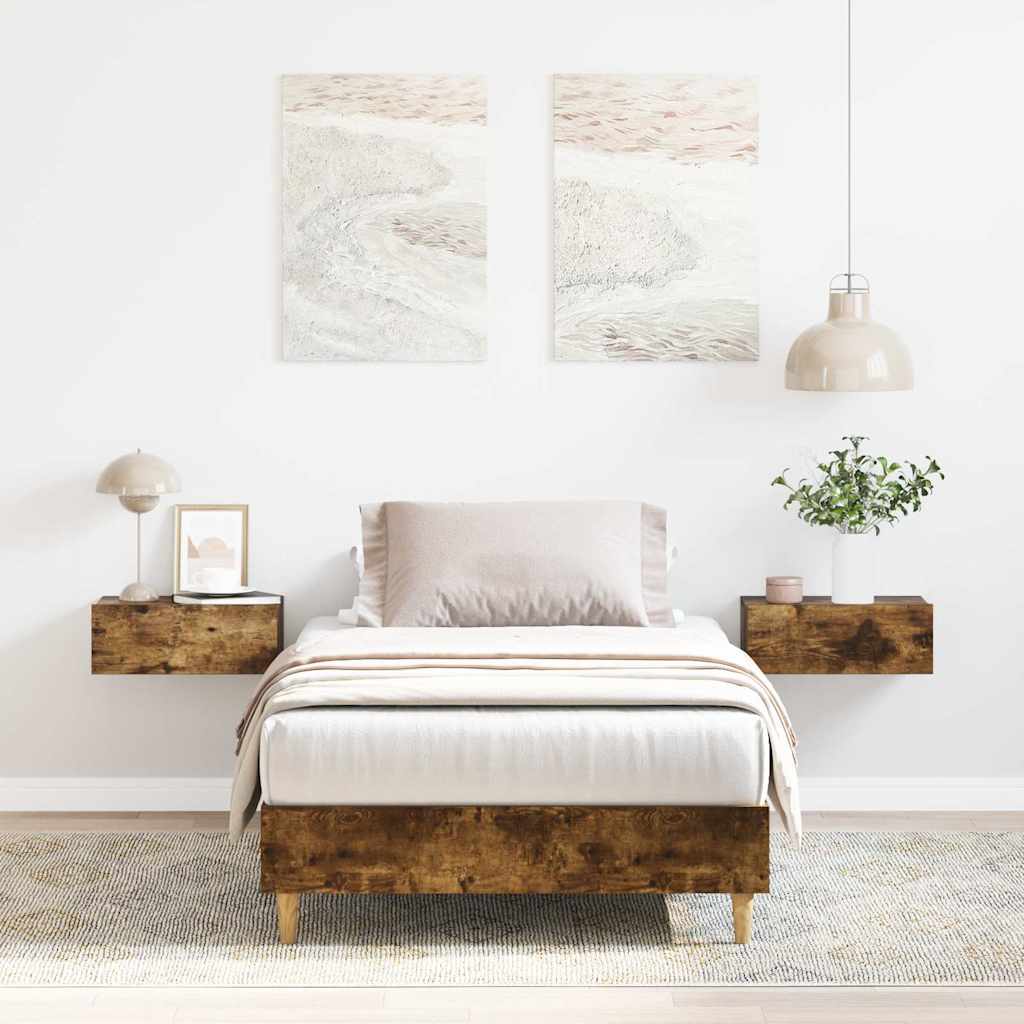 Rám Postele Bez Matrace Smoked Oak 100X200 Cm Engineered Wood