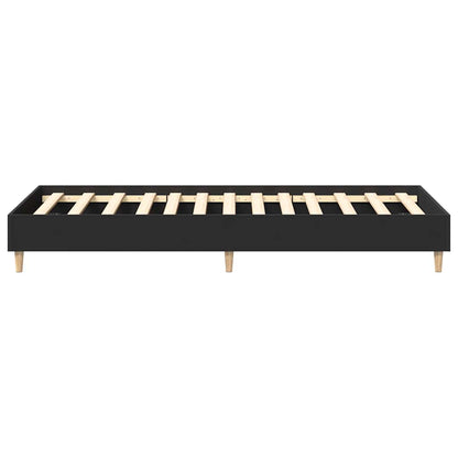 Rám Postele Bez Matrace Černý 90X200 Cm Dřevěné Konstrukce