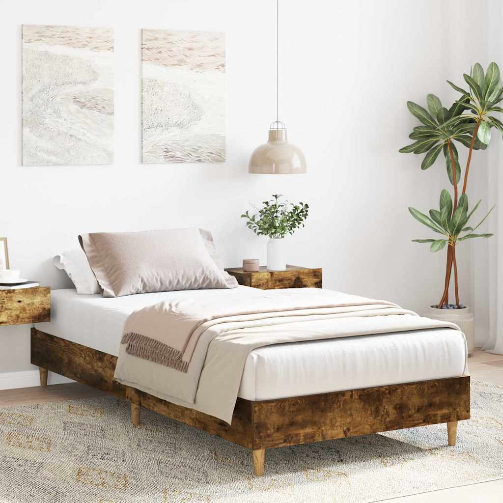Rám Postele Bez Matrace Smoked Oak 90X200 Cm Engineered Wood