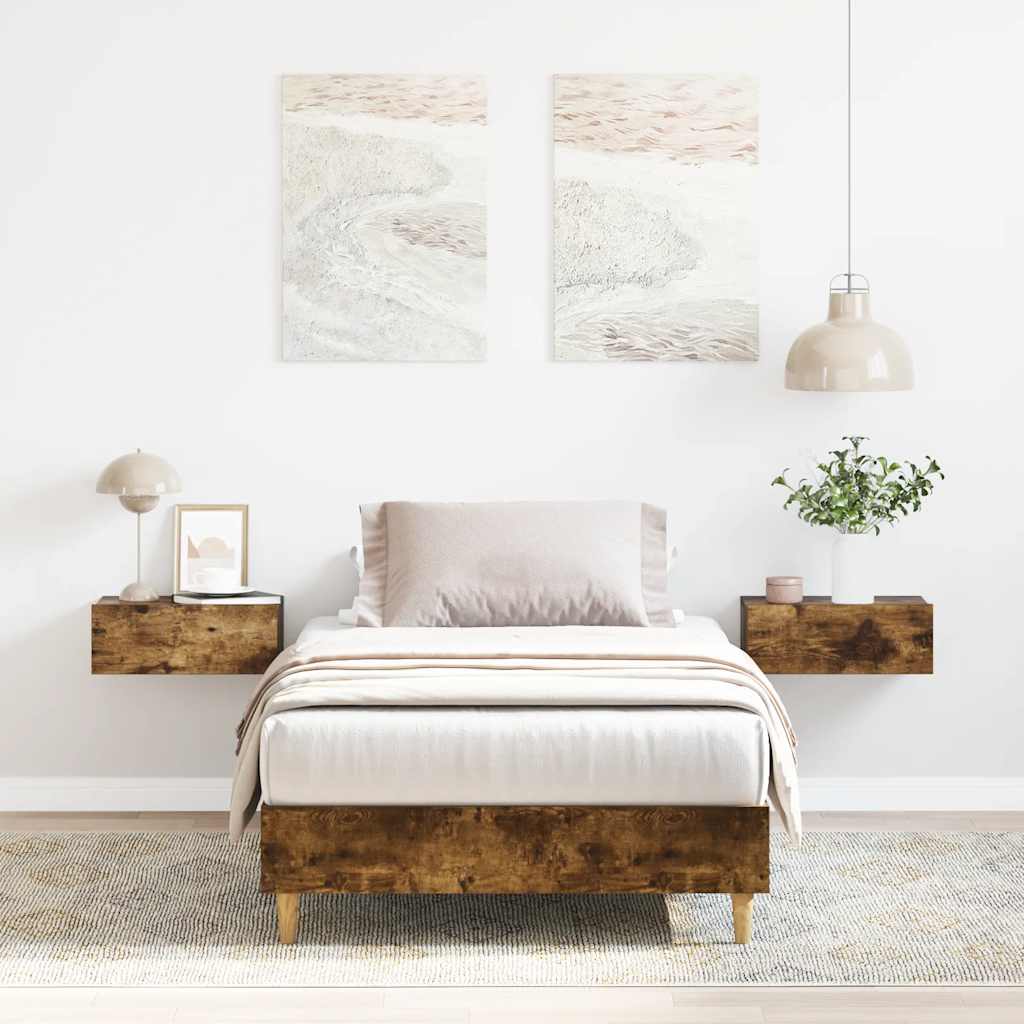 Rám Postele Bez Matrace Smoked Oak 90X200 Cm Engineered Wood