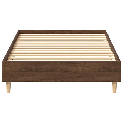 Rám Postele Bez Matrace Dub Hnědý 90X200 Cm Dřevěné Konstrukce