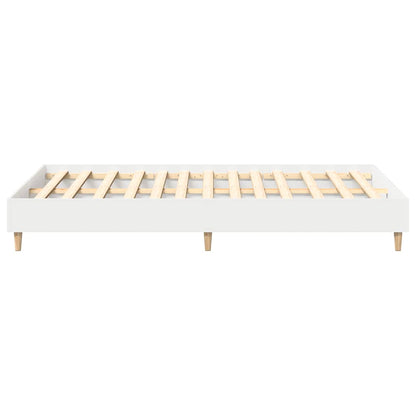Rám Postele Bez Matrace Bílý 135X190 Cm Dřevěné Konstrukce