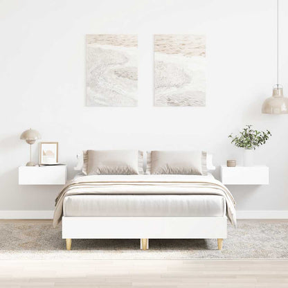Rám Postele Bez Matrace Bílý 135X190 Cm Dřevěné Konstrukce