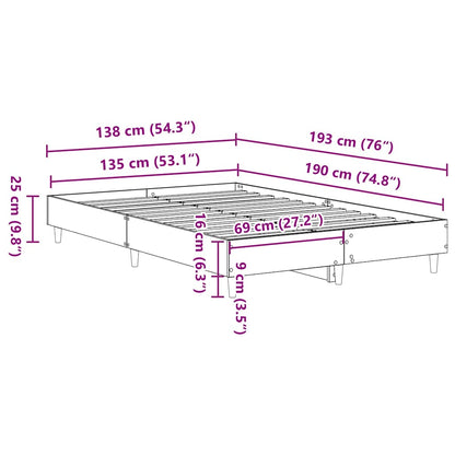 Rám Postele Bez Matrace Grey Sonoma 135X190 Cm Kompozitní Dřevo