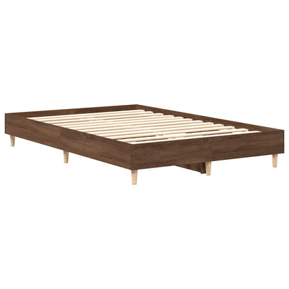 Rám Postele Bez Matrace Hnědý Dub 135X190 Cm Kompozitní Dřevo
