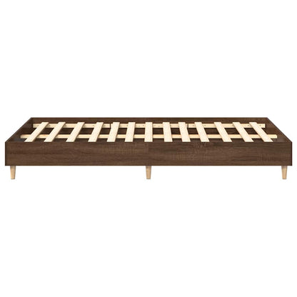 Rám Postele Bez Matrace Hnědý Dub 135X190 Cm Kompozitní Dřevo