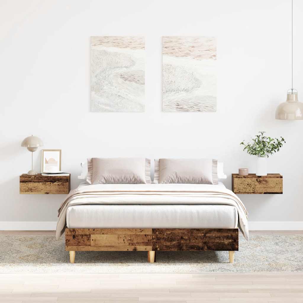 Rám Postele Bez Matrace Staré Dřevo 135X190 Cm Kompozitní Dřevo