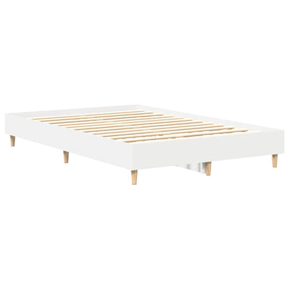 Rám Postele Bez Matrace Bílý 120X190 Cm Dřevěné Konstrukce