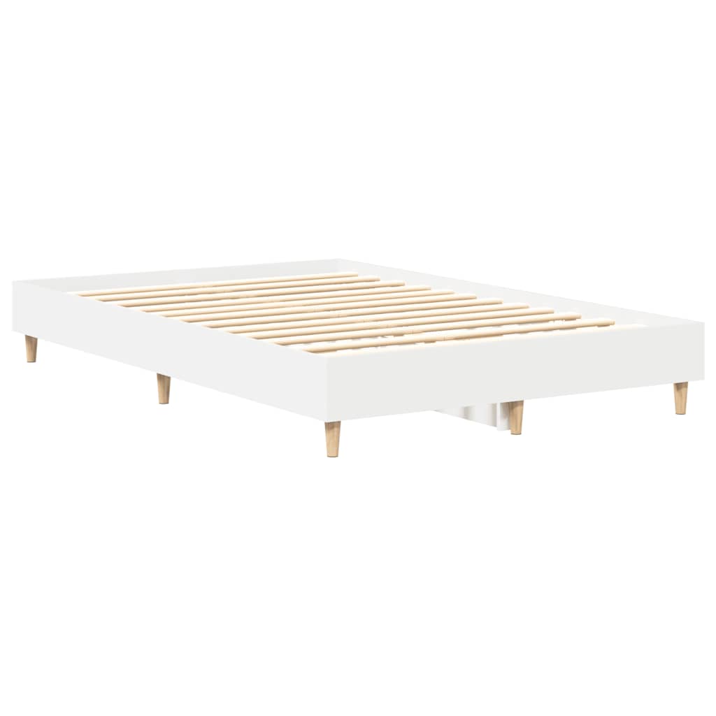 Rám Postele Bez Matrace Bílý 120X190 Cm Dřevěné Konstrukce