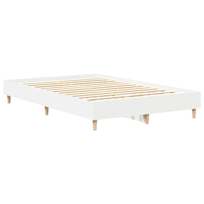 Rám Postele Bez Matrace Bílý 120X190 Cm Dřevěné Konstrukce