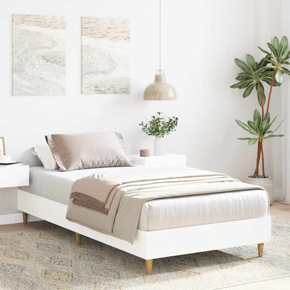 Rám Postele Bez Matrace Bílý 90X190 Cm Dřevěné Konstrukce