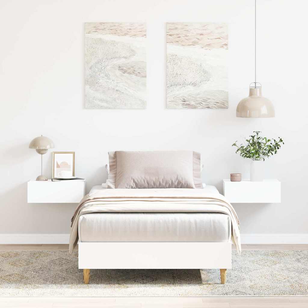 Rám Postele Bez Matrace Bílý 90X190 Cm Dřevěné Konstrukce