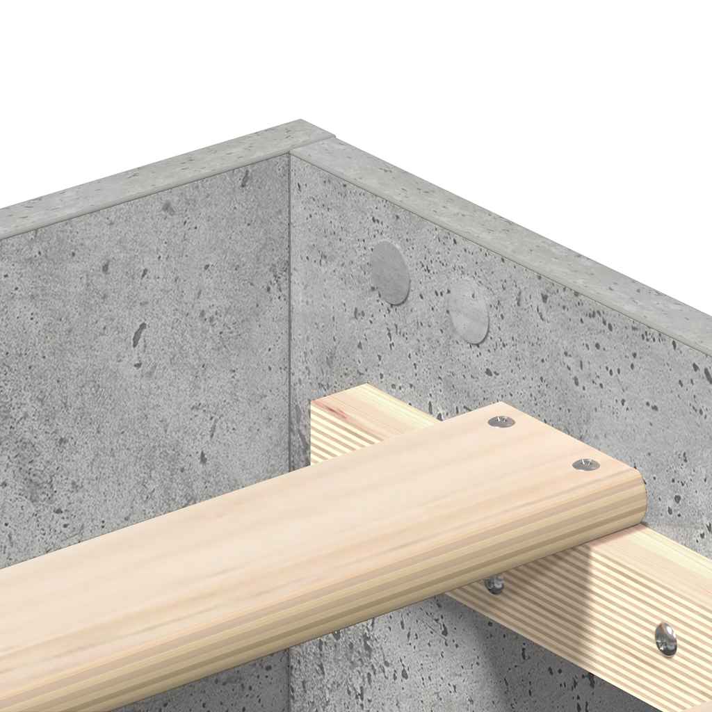 Rám Postele Bez Matrace Betonově Šedý Dřevěné Konstrukce