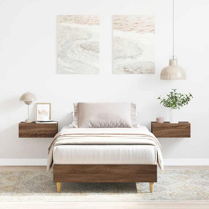 Rám Postele Bez Matrace Dub Hnědý 90X190 Cm Dřevěné Konstrukce