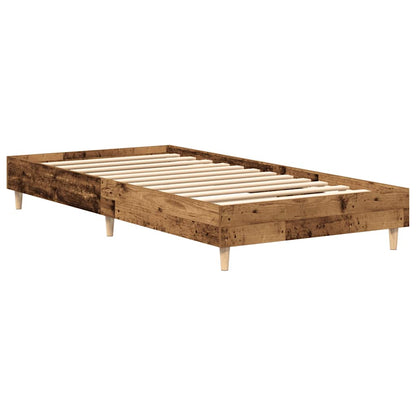 Rám Postele Bez Matrace Staré Dřevo 90X190Cm Dřevěné Konstrukce