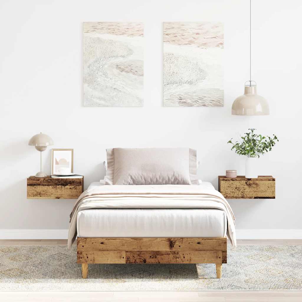 Rám Postele Bez Matrace Staré Dřevo 90X190Cm Dřevěné Konstrukce