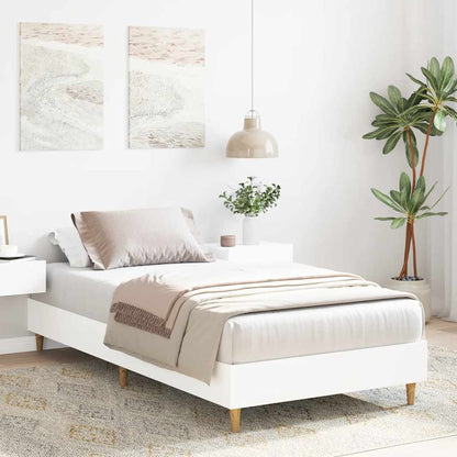 Rám Postele Bez Matrace Bílý 75X190 Cm Dřevěné Konstrukce