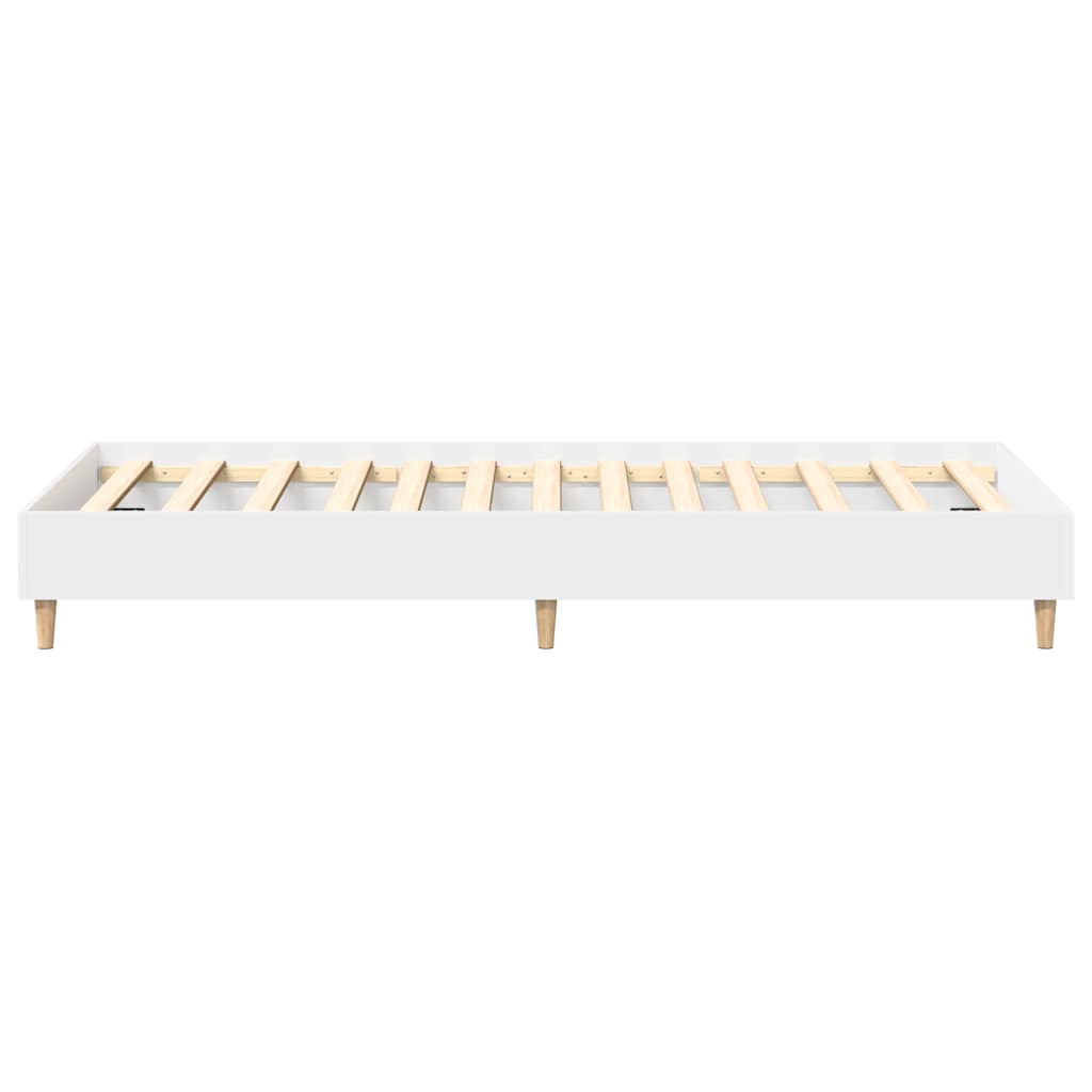 Rám Postele Bez Matrace Bílý 75X190 Cm Dřevěné Konstrukce