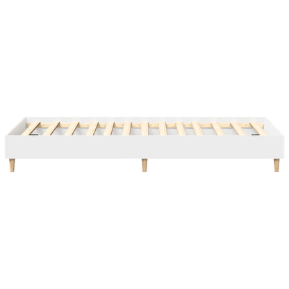Rám Postele Bez Matrace Bílý 75X190 Cm Dřevěné Konstrukce