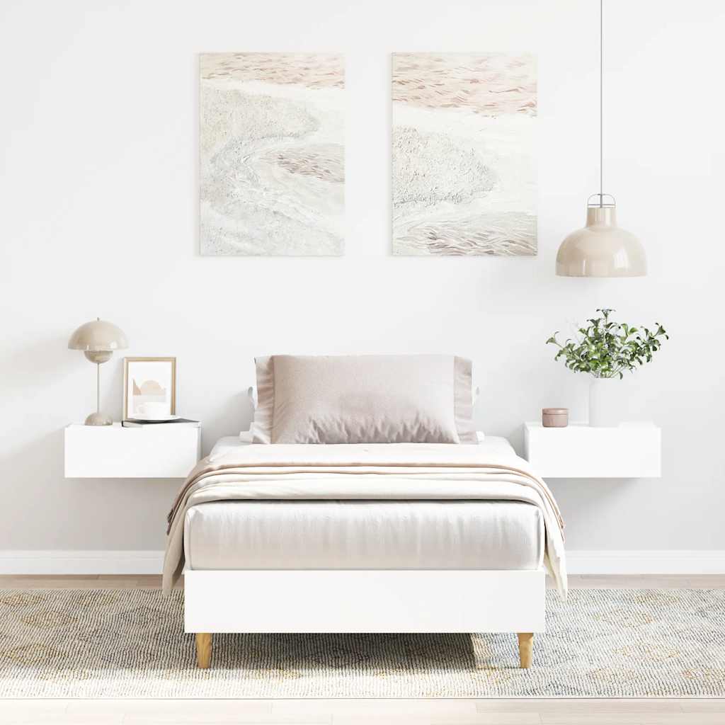 Rám Postele Bez Matrace Bílý 75X190 Cm Dřevěné Konstrukce