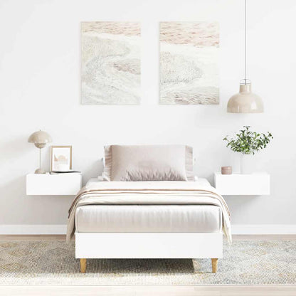 Rám Postele Bez Matrace Bílý 75X190 Cm Dřevěné Konstrukce