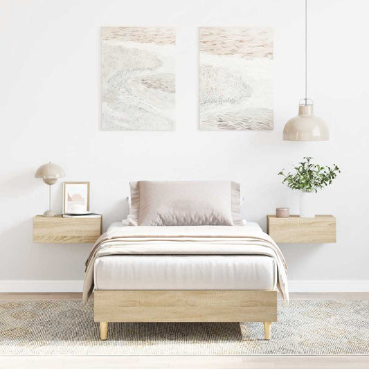 Rám Postele Bez Matrace Dřevěné Konstrukce Dub Sonoma