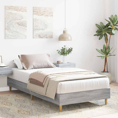 Rám Postele Bez Matrace Šedý Sonoma 75X190Cm Dřevěné Konstrukce