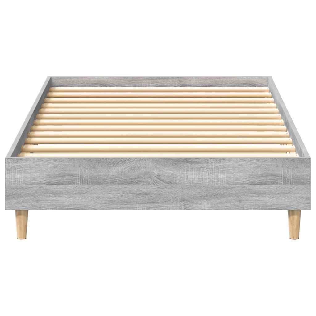 Rám Postele Bez Matrace Šedý Sonoma 75X190Cm Dřevěné Konstrukce