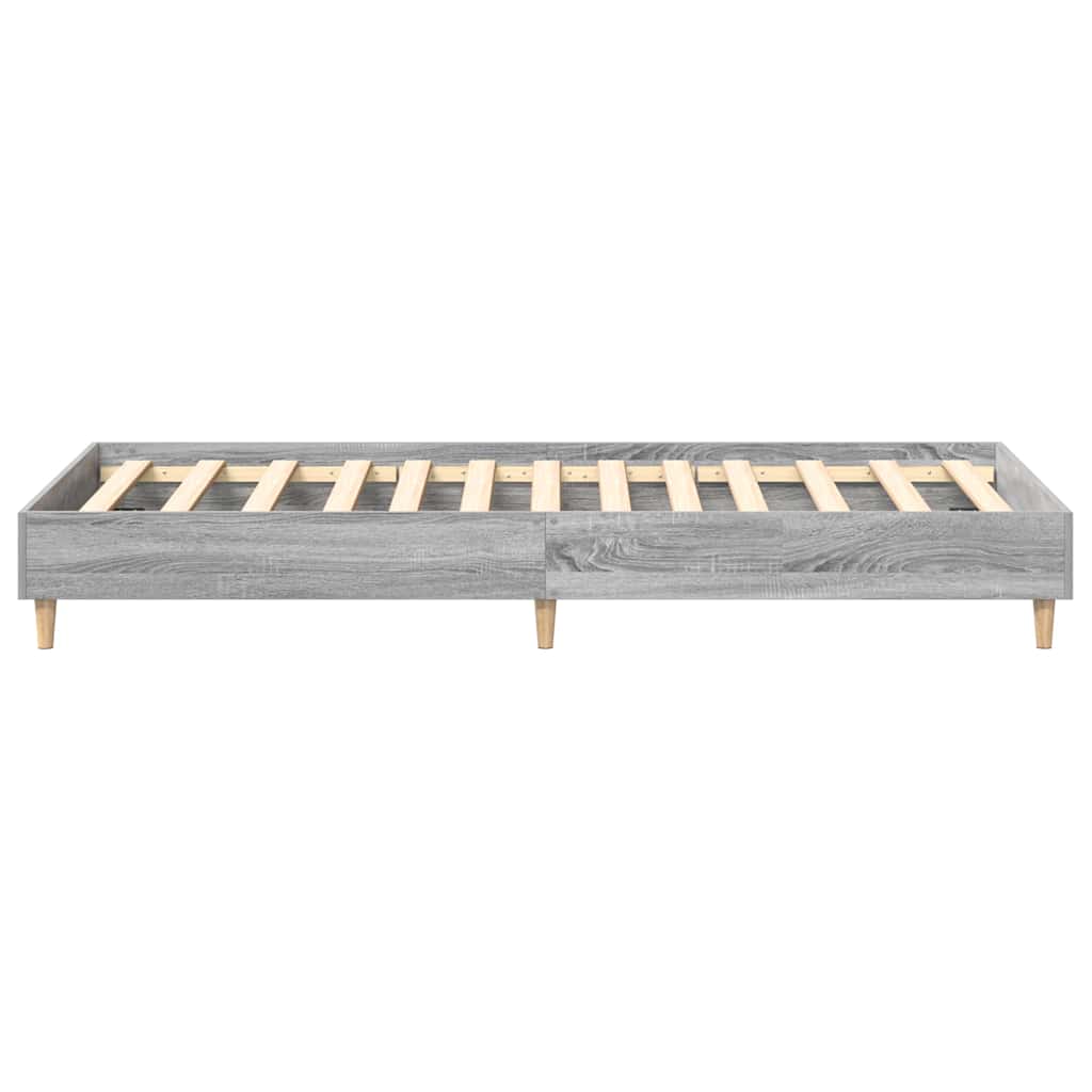 Rám Postele Bez Matrace Šedý Sonoma 75X190Cm Dřevěné Konstrukce