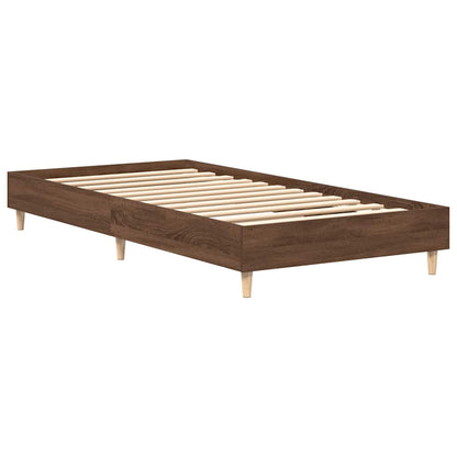 Rám Postele Bez Matrace Hnědý Dub 75X190 Cm Dřevěné Konstrukce