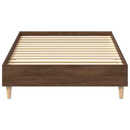 Rám Postele Bez Matrace Hnědý Dub 75X190 Cm Dřevěné Konstrukce