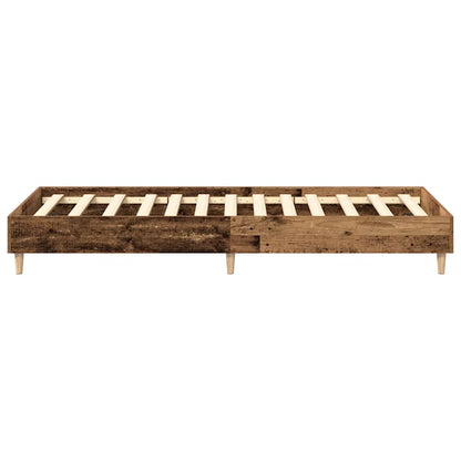 Rám Postele Bez Matrace Staré Dřevo 75X190Cm Dřevěné Konstrukce
