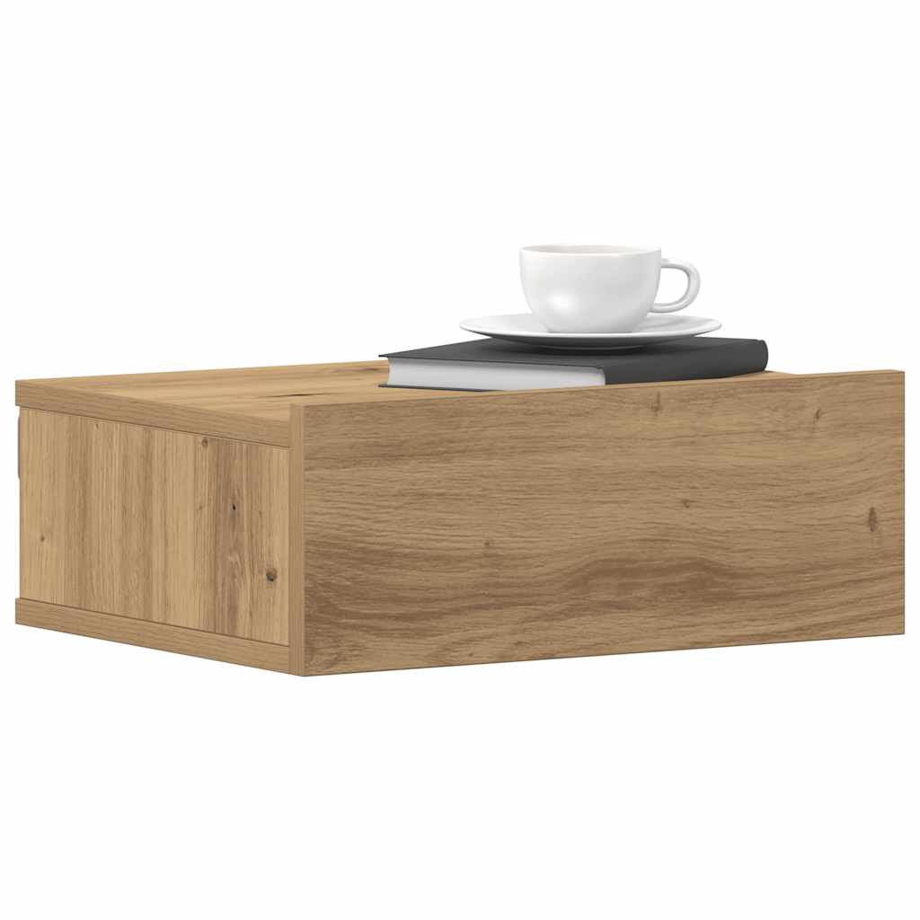 Plovoucí Noční Stolky 2 Ks Černé 40X30X15 Cm Kompozitní Dřevo