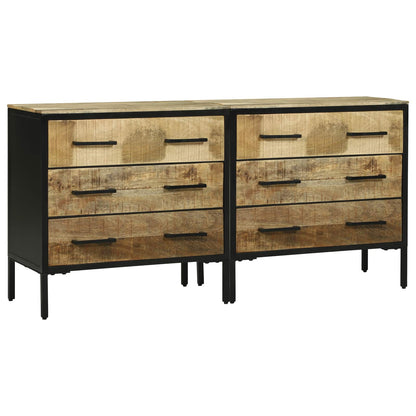 Konzole 70 X 35 X 70 Cm Hnědá Masivní Hrubé Mangovníkové Dřevo