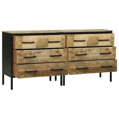 Konzole 70 X 35 X 70 Cm Hnědá Masivní Hrubé Mangovníkové Dřevo