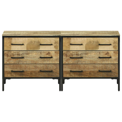Konzole 70 X 35 X 70 Cm Hnědá Masivní Hrubé Mangovníkové Dřevo