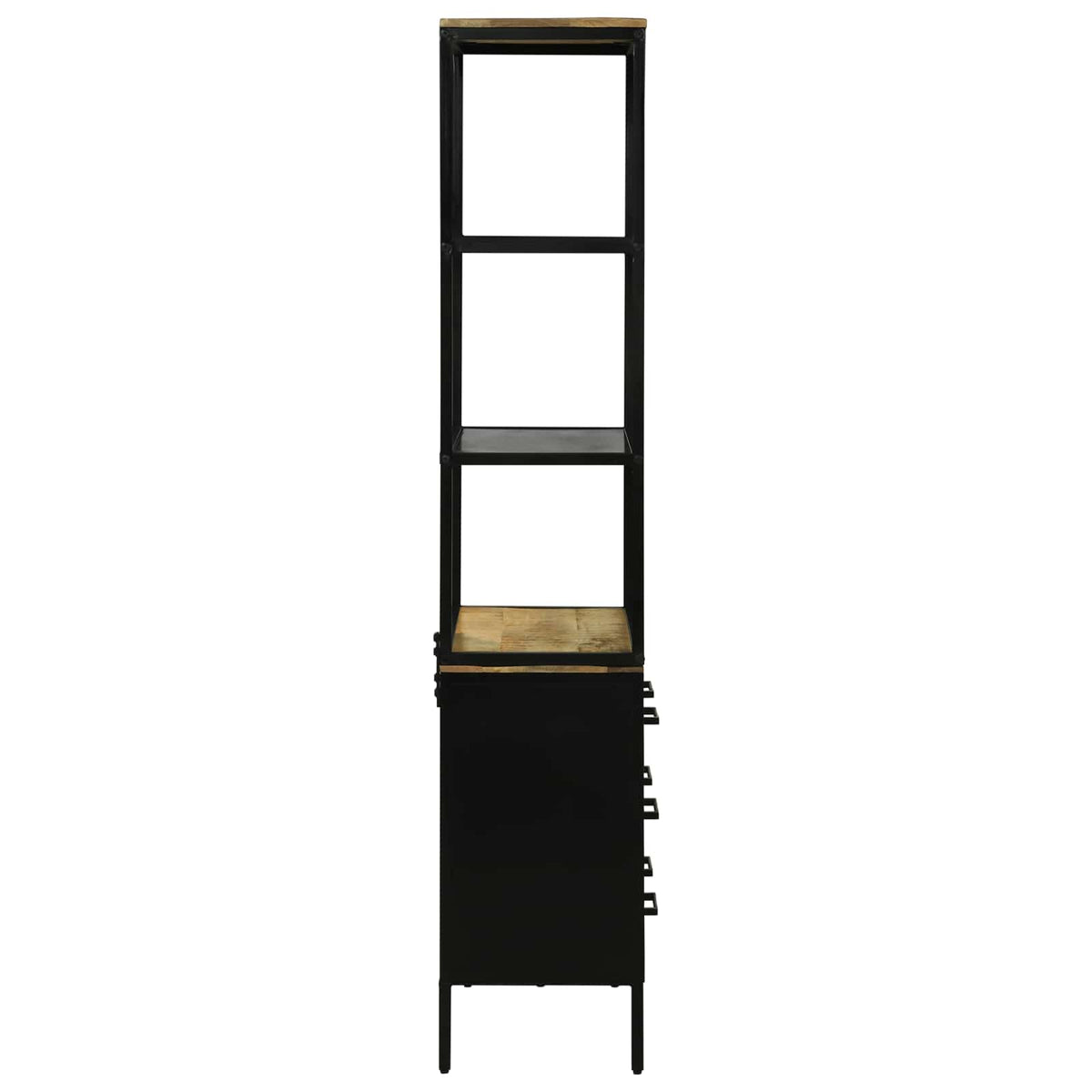 Vysoký Bufet Hnědá 70 X 35 X 180 Cm Masivní Mangové Dřevo