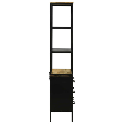 Vysoký Bufet Hnědá 70 X 35 X 180 Cm Masivní Mangové Dřevo