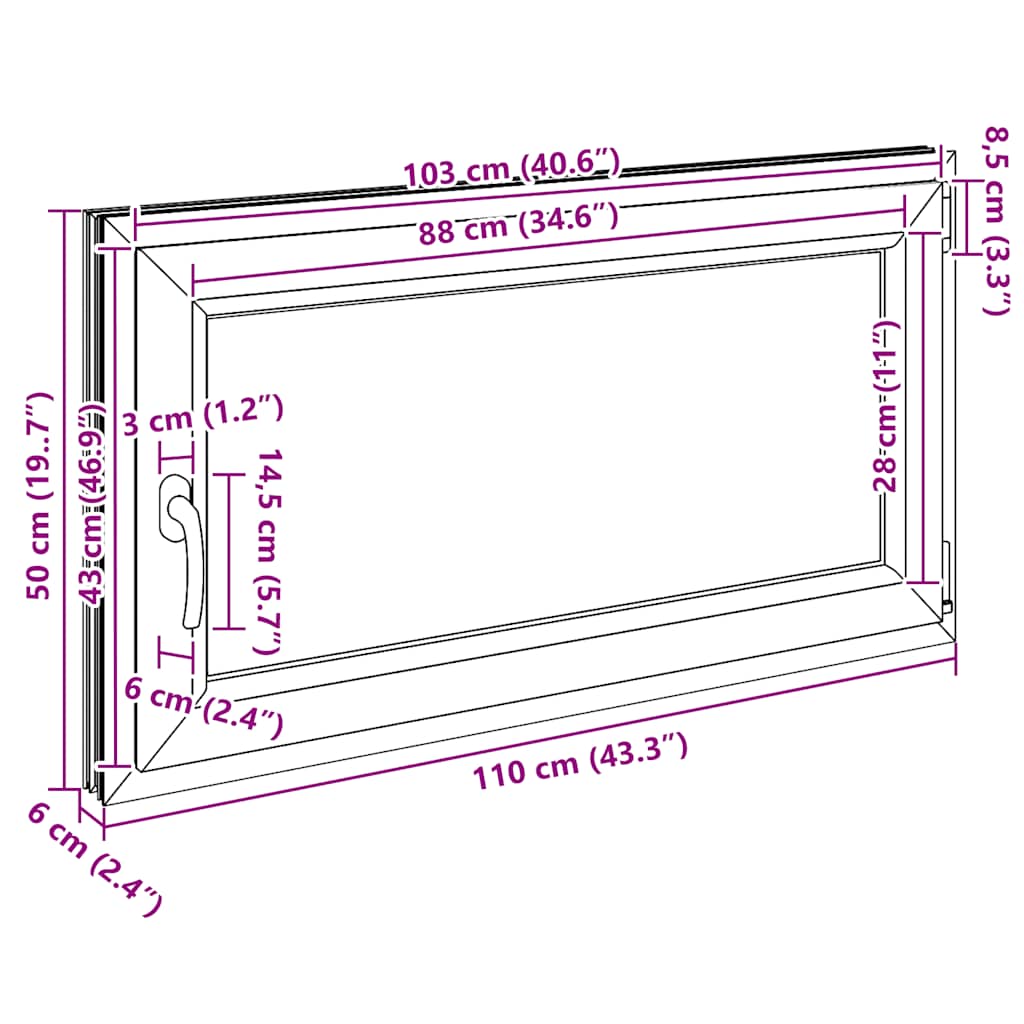 Sklepní Okno Risor 110X50 Cm Sklopné&Otočné Din Pravé