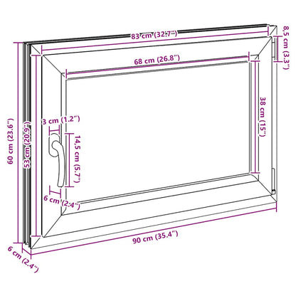 Sklepní Okno 90X60 Cm Výklopné&Otočné Din Pravé Antracitové