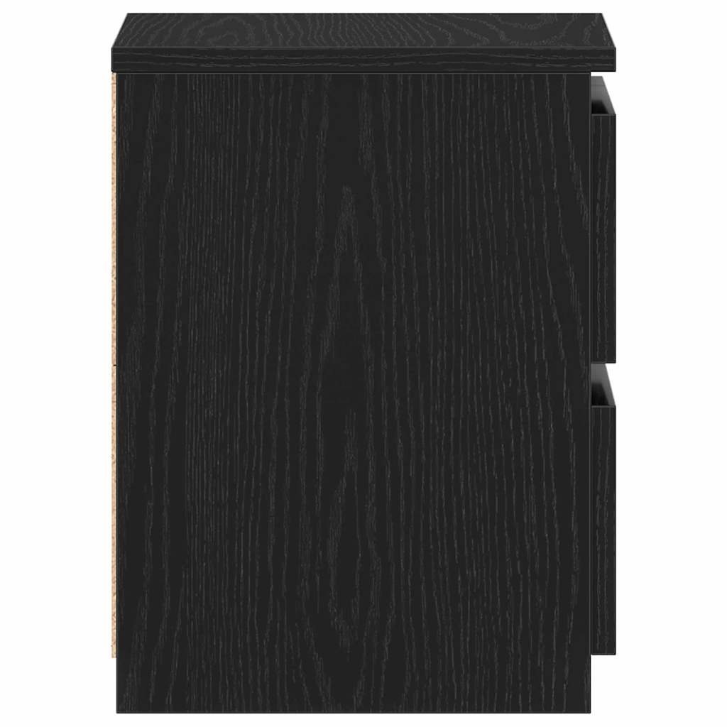 Noční Skříňka 2 Pcs Černý Dub 30 X 30 X 40 Cm Kompozitní Dřevo