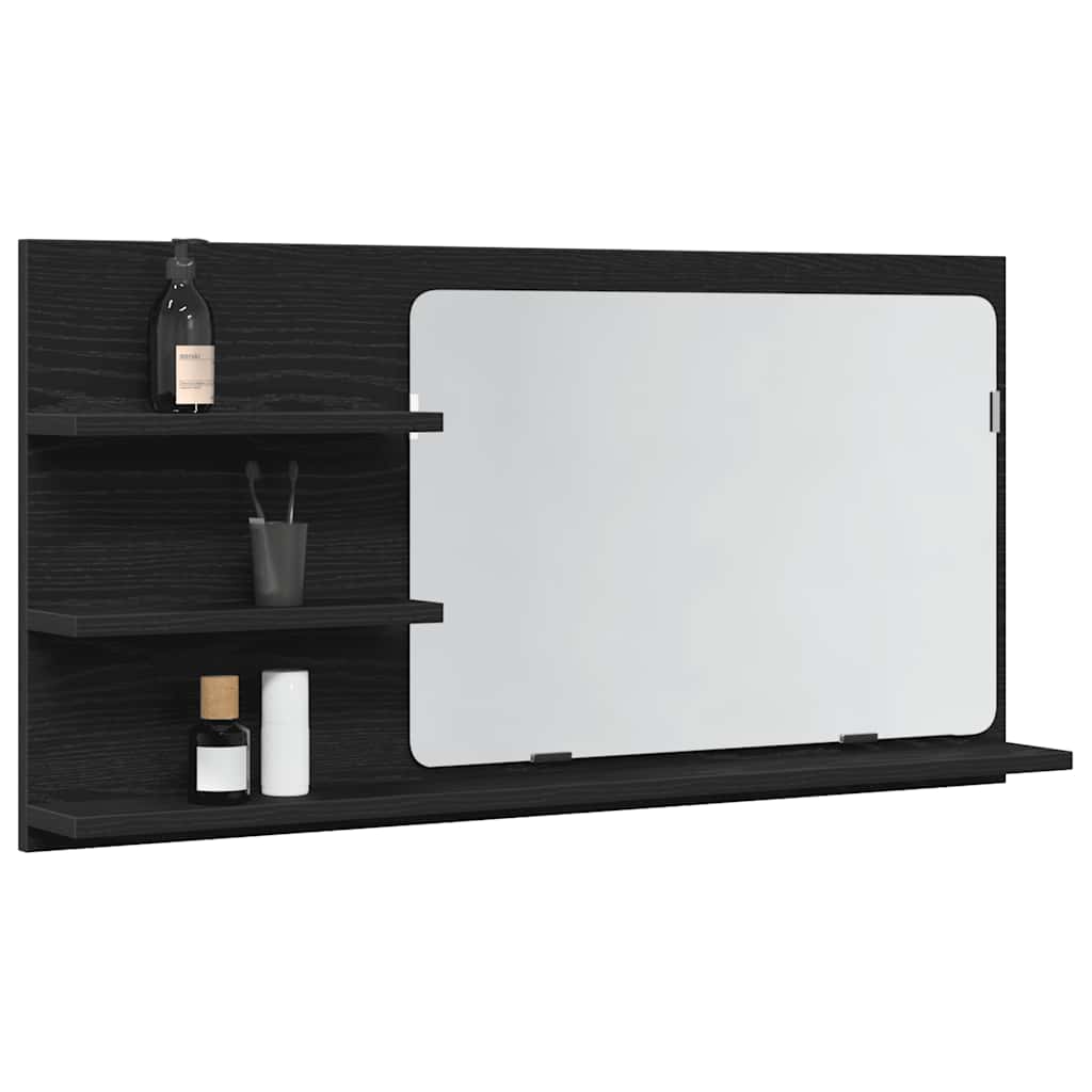 Zrcadlová Skříňka Do Koupelny, Černý Dub, 90 X 11 X 45 Cm, Imitace Dřeva