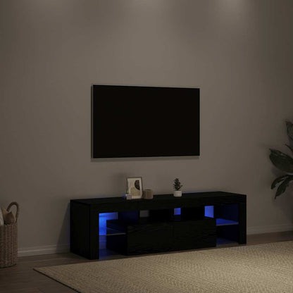 Tv Skříňka S Led Osvětlením Betonově Šedá 140 X 36,5 X 40 Cm
