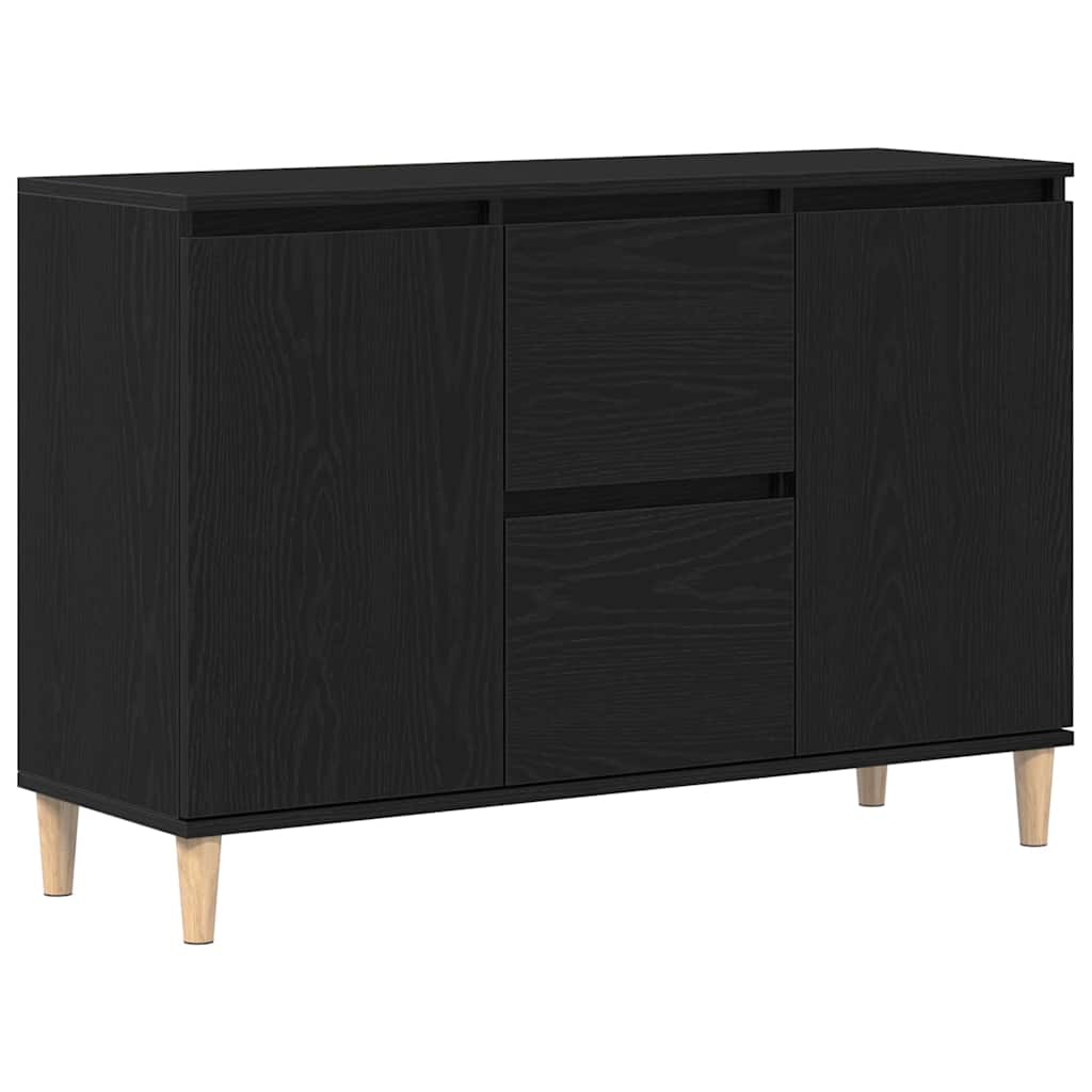 Servírovací Skříň Černá 102 X 35 X 60 Cm Kompozitní Dřevo