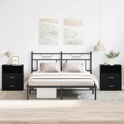 Noční Stolek 2 Ks Černý Dub 50 X 32 X 60 Cm Kompozitní Dřevo